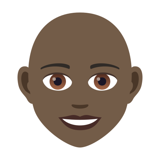 Жінка: дуже темний тон шкіри без волосся для JoyPixels 9.0