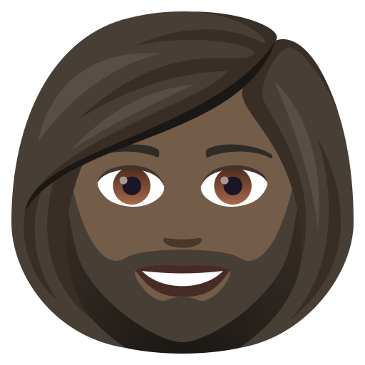 Бородата жінка: дуже темний тон шкіри для JoyPixels 9.0