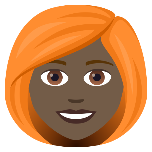 Женщина: очень темный тон кожи рыжие волосы для JoyPixels 9.0