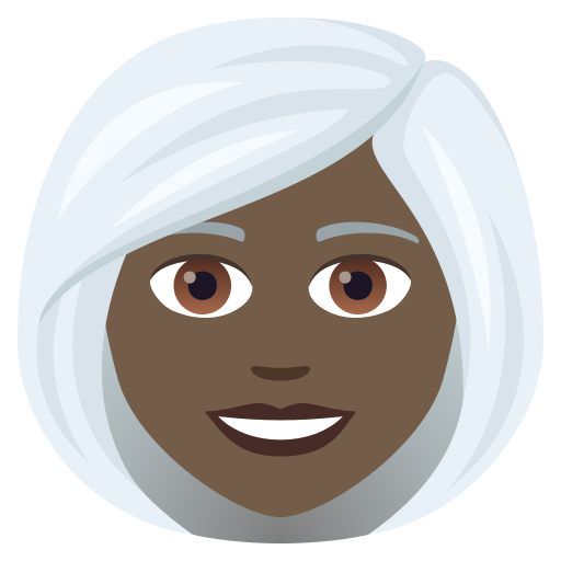 Женщина: очень темный тон кожи седые волосы для JoyPixels 9.0