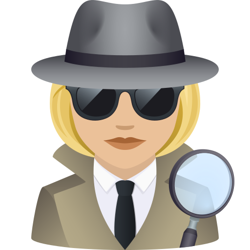 Жінка-детектив: світлий тон шкіри для JoyPixels 9.0