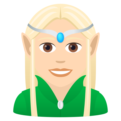 Женщина-эльф: очень светлый тон кожи для JoyPixels 9.0