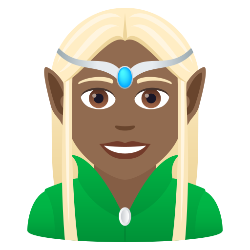 Жінка-ельф: темний тон шкіри для JoyPixels 9.0