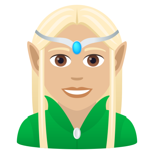 Женщина-эльф: светлый тон кожи для JoyPixels 9.0