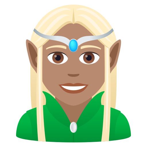 Жінка-ельф: середній тон шкіри для JoyPixels 9.0