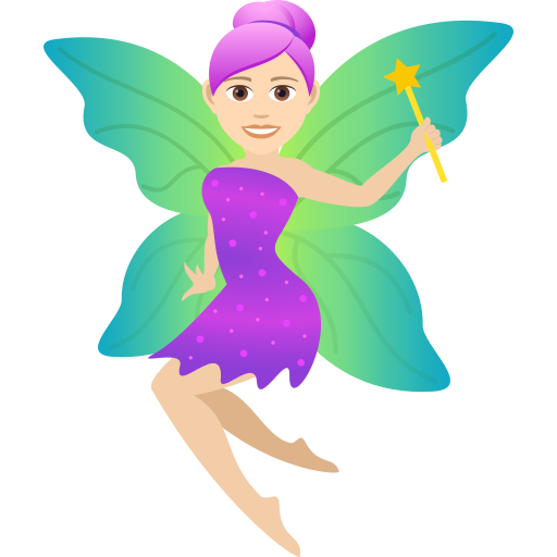 Женщина-фея: очень светлый тон кожи для JoyPixels 9.0