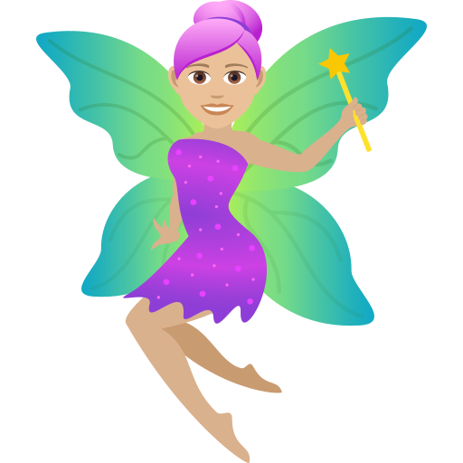 Жінка-фея: світлий тон шкіри для JoyPixels 9.0