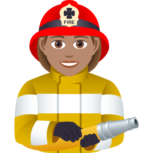 Женщина-пожарный: средний тон кожи для JoyPixels 9.0