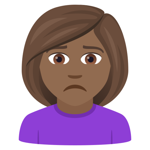 Нахмурившаяся женщина: темный тон кожи для JoyPixels 9.0