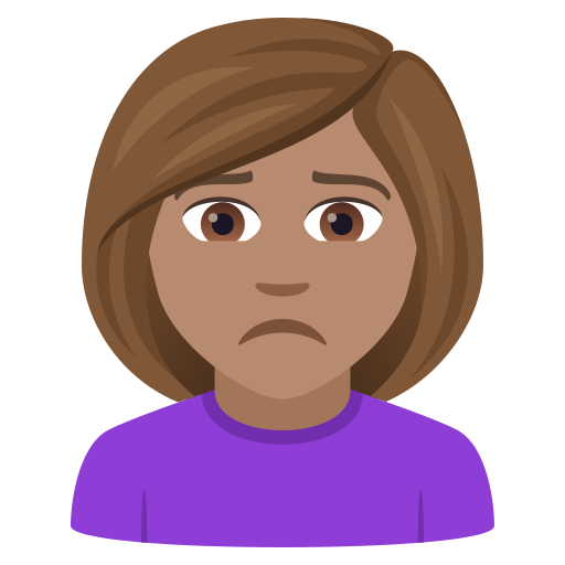 Нахмурившаяся женщина: средний тон кожи для JoyPixels 9.0