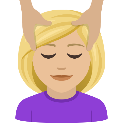 Жінці масажують обличчя: світлий тон шкіри для JoyPixels 9.0