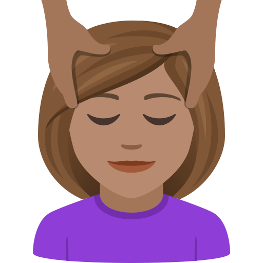 Женщине массируют лицо: средний тон кожи для JoyPixels 9.0