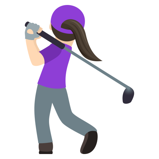 Жінка грає в гольф: дуже світлий тон шкіри для JoyPixels 9.0