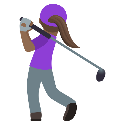 Жінка грає в гольф: темний тон шкіри для JoyPixels 9.0
