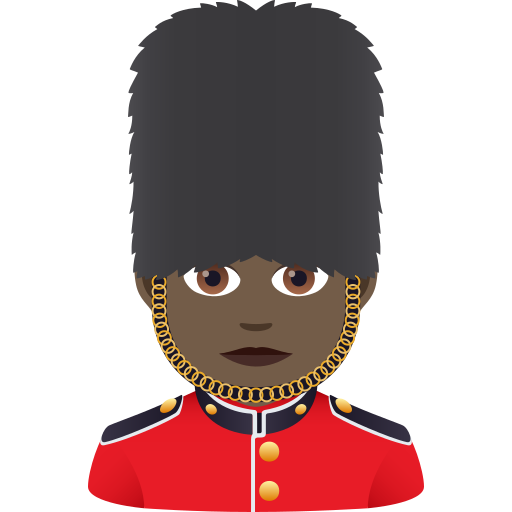 Женщина-гвардеец: очень темный тон кожи для JoyPixels 9.0