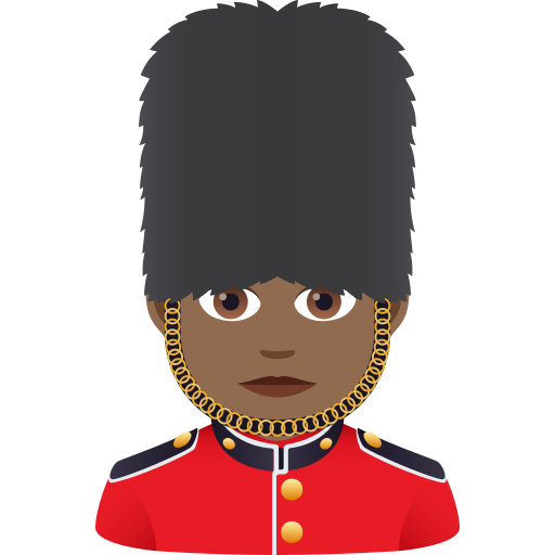 Жінка-гвардієць: темний тон шкіри для JoyPixels 9.0