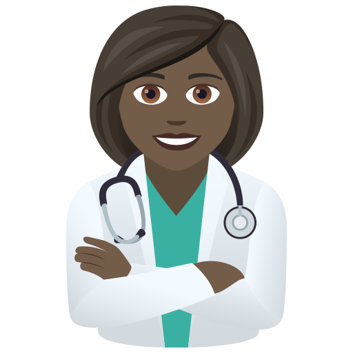 Жінка-лікар: дуже темний тон шкіри для JoyPixels 9.0