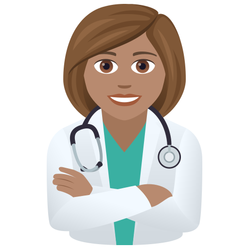 Женщина-врач: средний тон кожи для JoyPixels 9.0