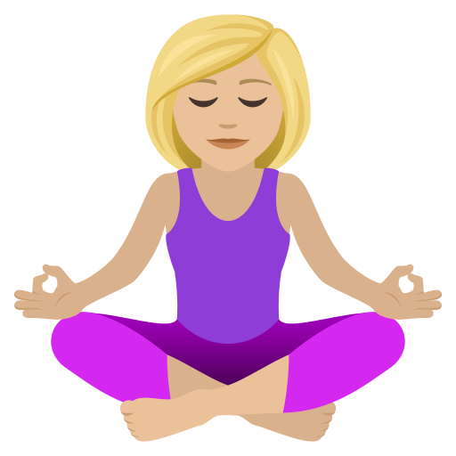 Жінка в позі лотоса: світлий тон шкіри для JoyPixels 9.0