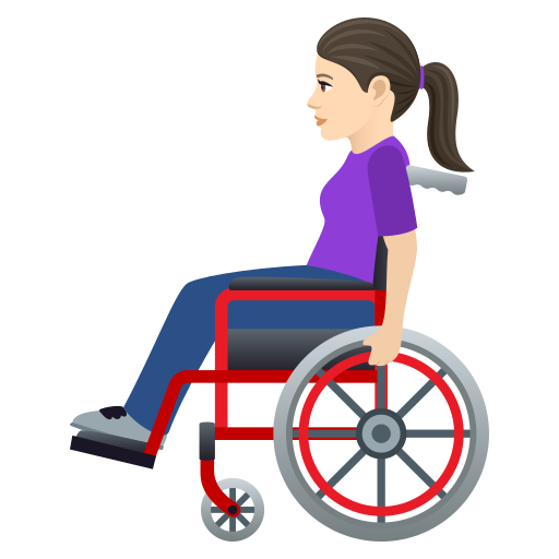 Жінка в ручному кріслі-колясці: дуже світлий тон шкіри для JoyPixels 9.0