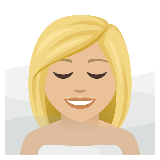 Женщина в бане: светлый тон кожи для JoyPixels 9.0