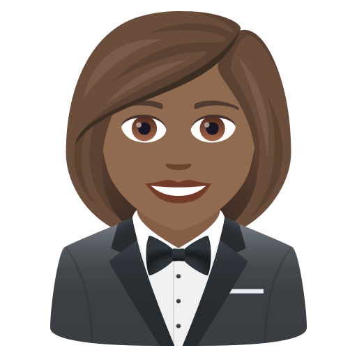 Женщина в смокинге: темный тон кожи для JoyPixels 9.0