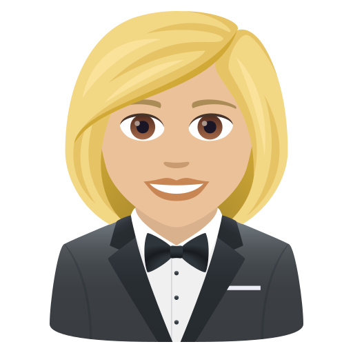 Женщина в смокинге: светлый тон кожи для JoyPixels 9.0