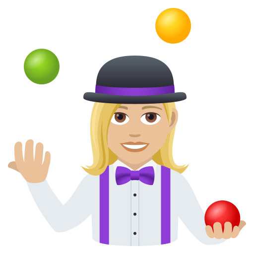 Жінка-жонглер: світлий тон шкіри для JoyPixels 9.0