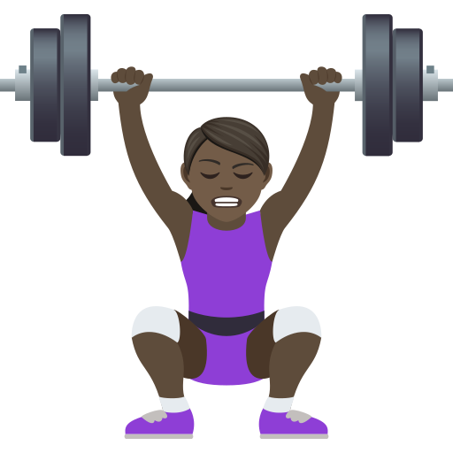 Жінка зі штангою: дуже темний тон шкіри для JoyPixels 9.0