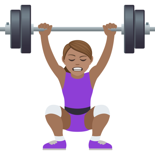 Женщина со штангой: средний тон кожи для JoyPixels 9.0