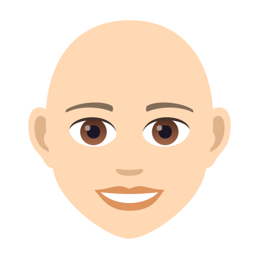 Жінка: дуже світлий тон шкіри без волосся для JoyPixels 9.0