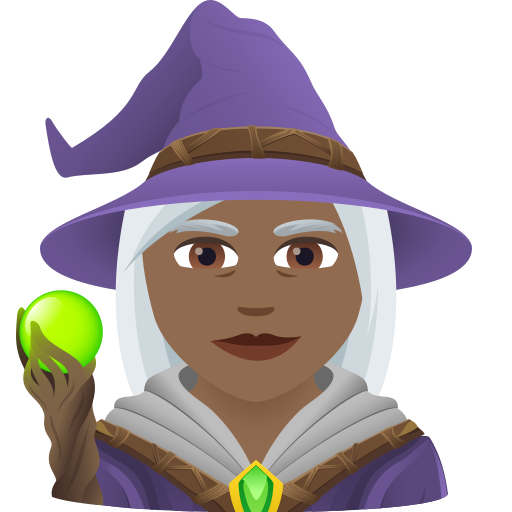 Женщина-маг: темный тон кожи для JoyPixels 9.0