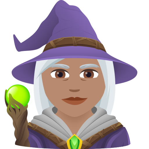 Жінка-маг: середній тон шкіри для JoyPixels 9.0