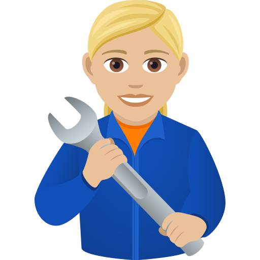 Женщина-механик: светлый тон кожи для JoyPixels 9.0