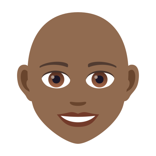Жінка: темний тон шкіри без волосся для JoyPixels 9.0