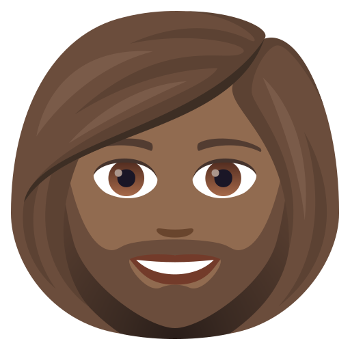 Бородата жінка: темний тон шкіри для JoyPixels 9.0