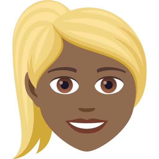 Блондинка: темний тон шкіри для JoyPixels 9.0