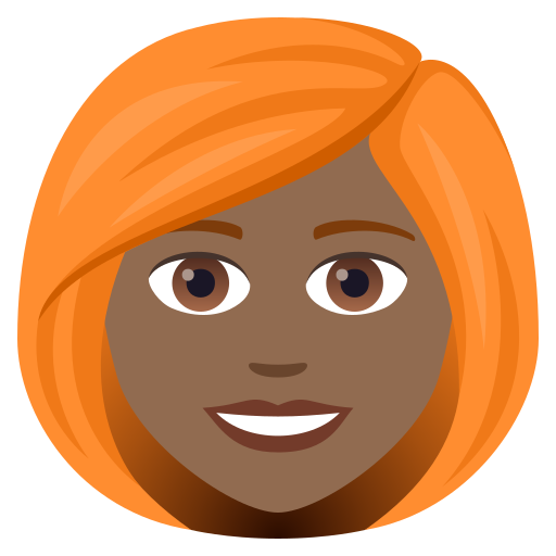 Женщина: темный тон кожи рыжие волосы для JoyPixels 9.0