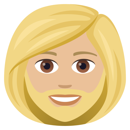 Бородата жінка: світлий тон шкіри для JoyPixels 9.0