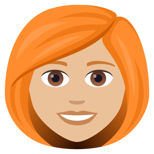 Жінка: світлий тон шкіри руде волосся для JoyPixels 9.0