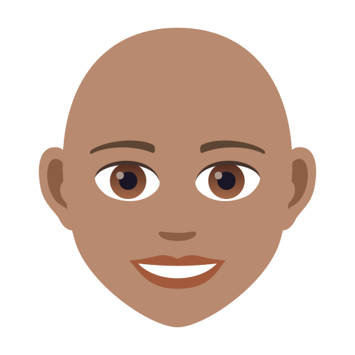 Жінка: середній тон шкіри без волосся для JoyPixels 9.0