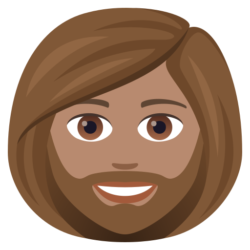 Бородата жінка: середній тон шкіри для JoyPixels 9.0