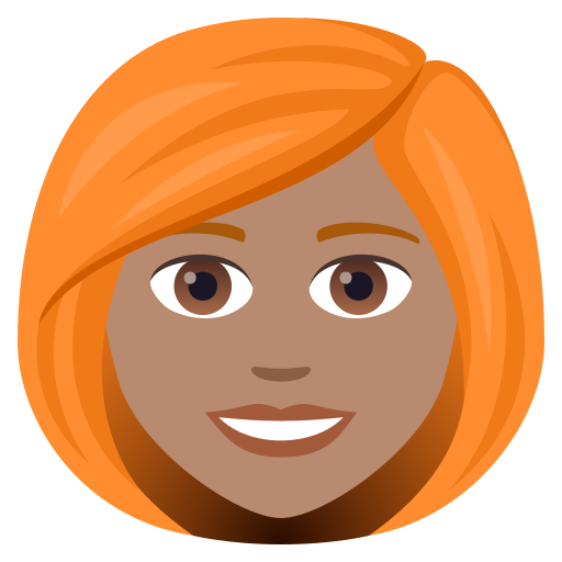 Жінка: середній тон шкіри руде волосся для JoyPixels 9.0