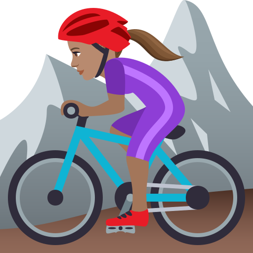 Жінка на гірському велосипеді: середній тон шкіри для JoyPixels 9.0