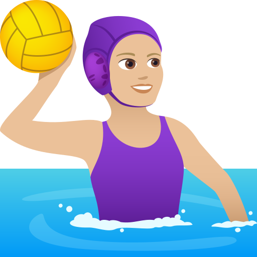 Жінка грає у водне поло: світлий тон шкіри для JoyPixels 9.0