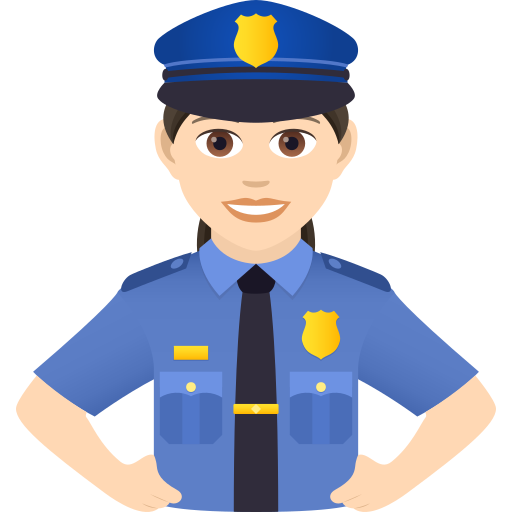 Жінка-поліцейський: дуже світлий тон шкіри для JoyPixels 9.0