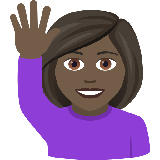 Женщина с поднятой рукой: очень темный тон кожи для JoyPixels 9.0