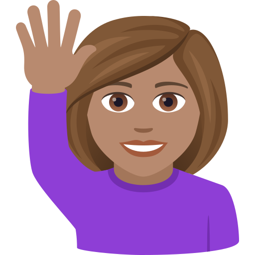 Женщина с поднятой рукой: средний тон кожи для JoyPixels 9.0