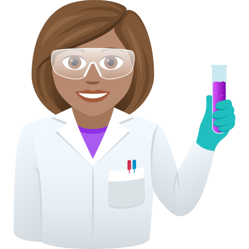 Ученая: средний тон кожи для JoyPixels 9.0