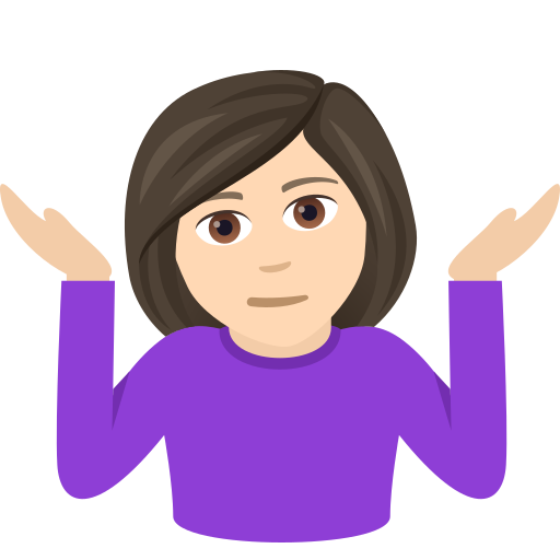 Жінка знизує плечима: дуже світлий тон шкіри для JoyPixels 9.0